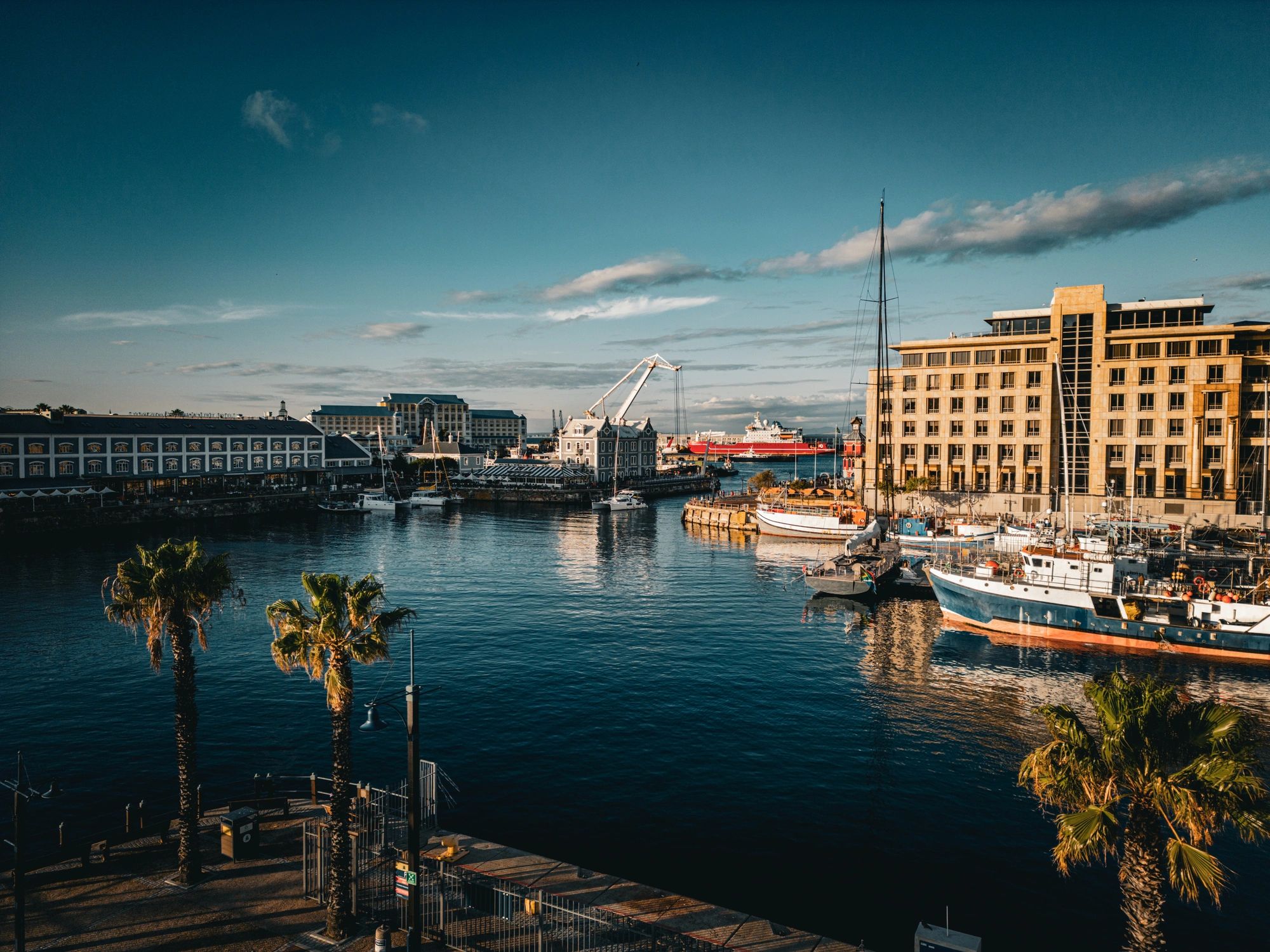 Aerial view of the V&A Waterfront in Cape Town