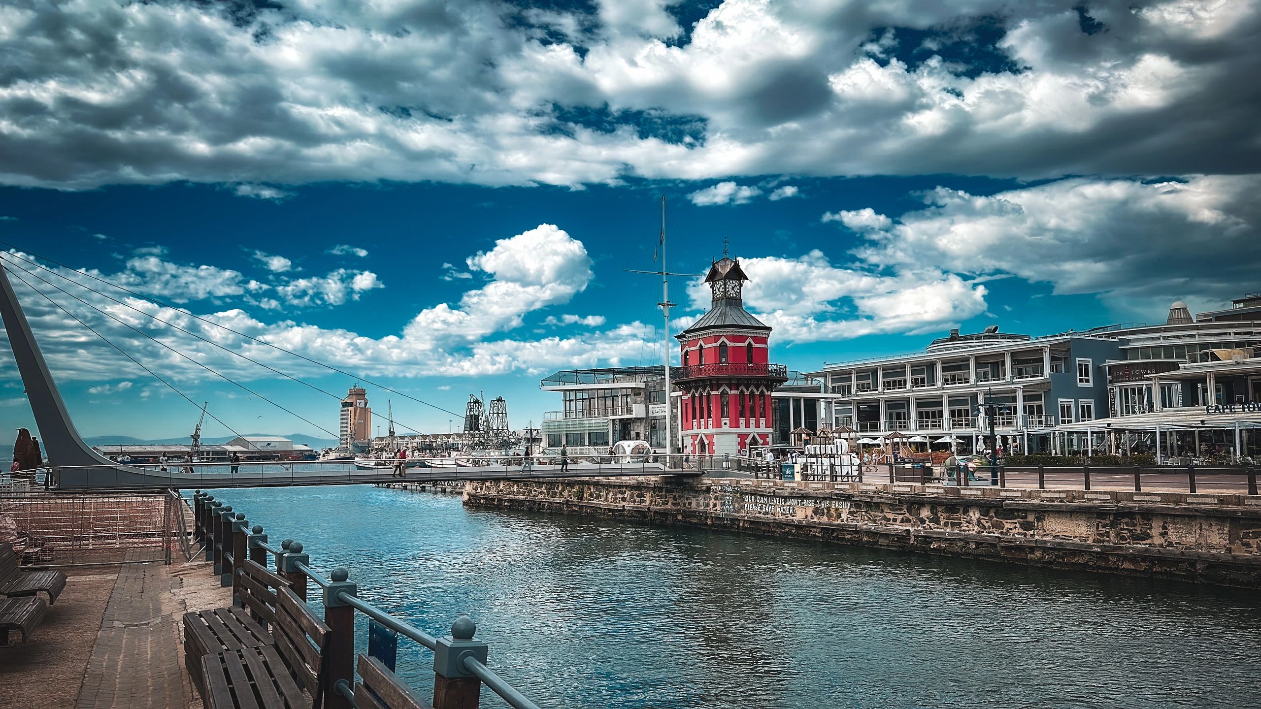 Commercial dock and waterfront setting in Cape Town